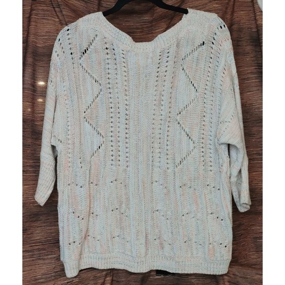 New York and Company Women's Lavender Crochet 1/2-Sleeve Pullover Size S - Picture 2 of 4